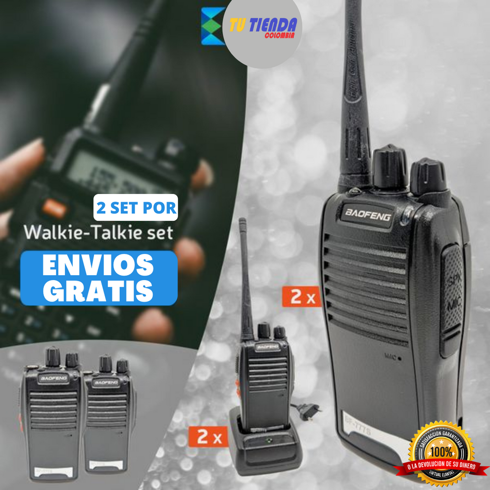 Radios Walkie Talkie Set x 2 + GRATIS 2 Auriculares | Comunícate en cualquier momento y lugar