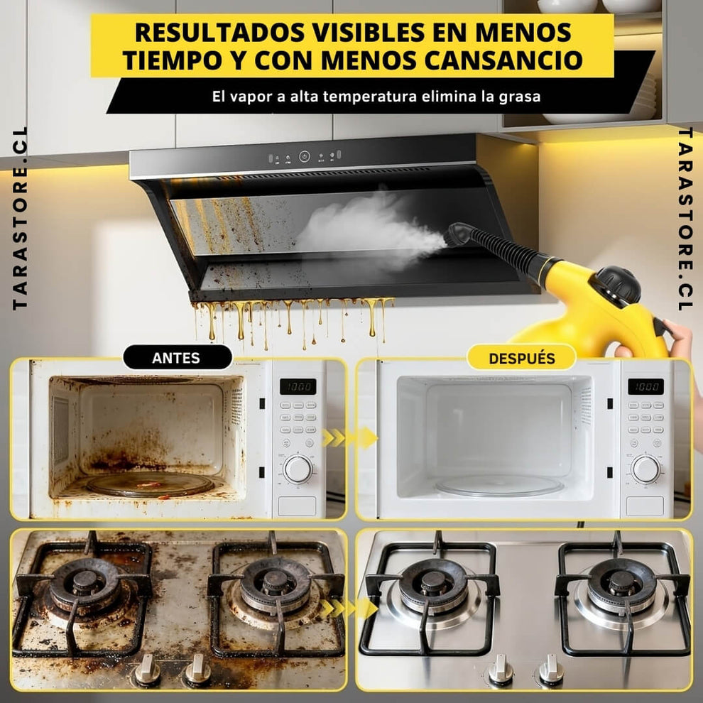 Limpiador a Vapor Multifuncional | Hogar libre de suciedad y bacterias