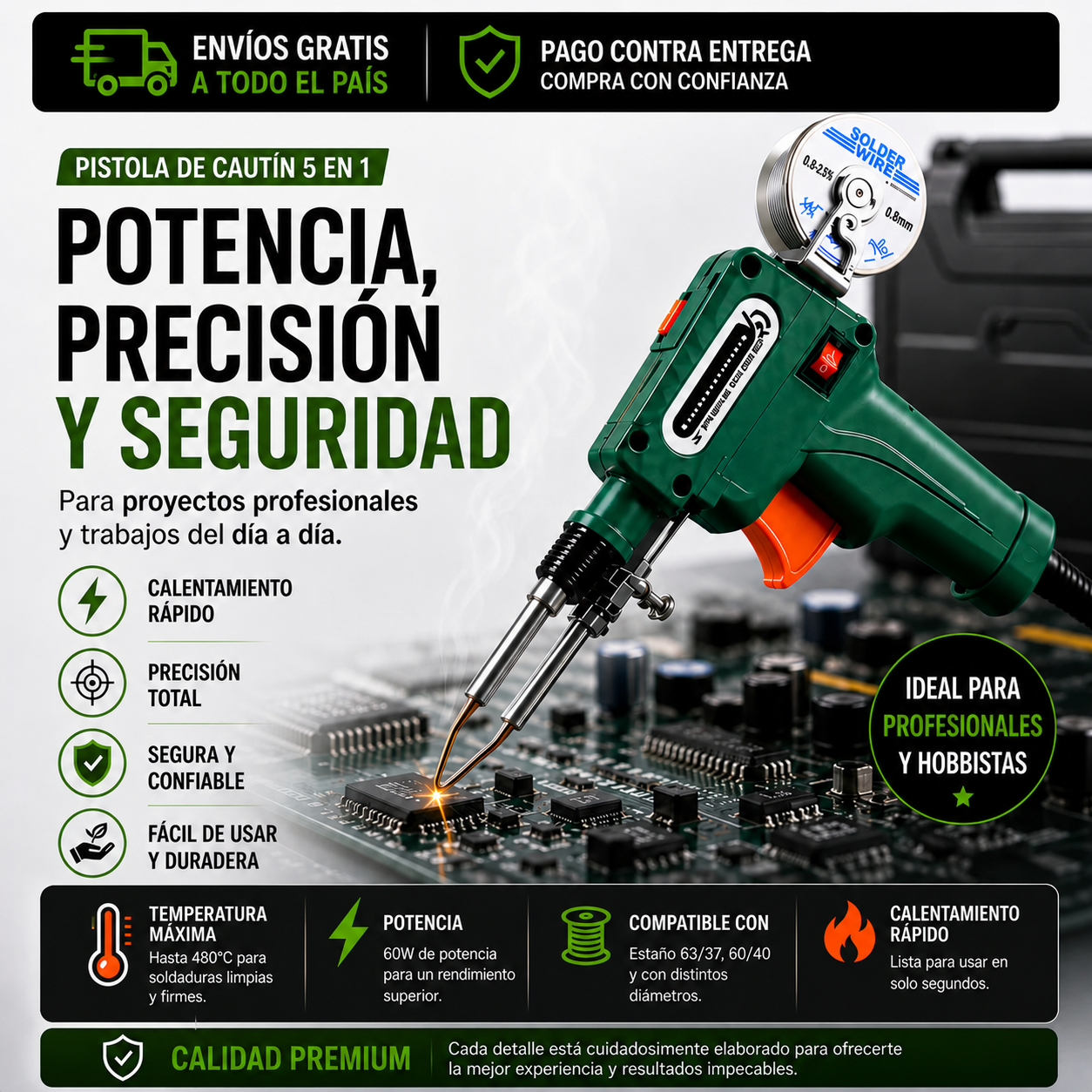 Pistola de Cautín | Soldadura Fácil y Rápida