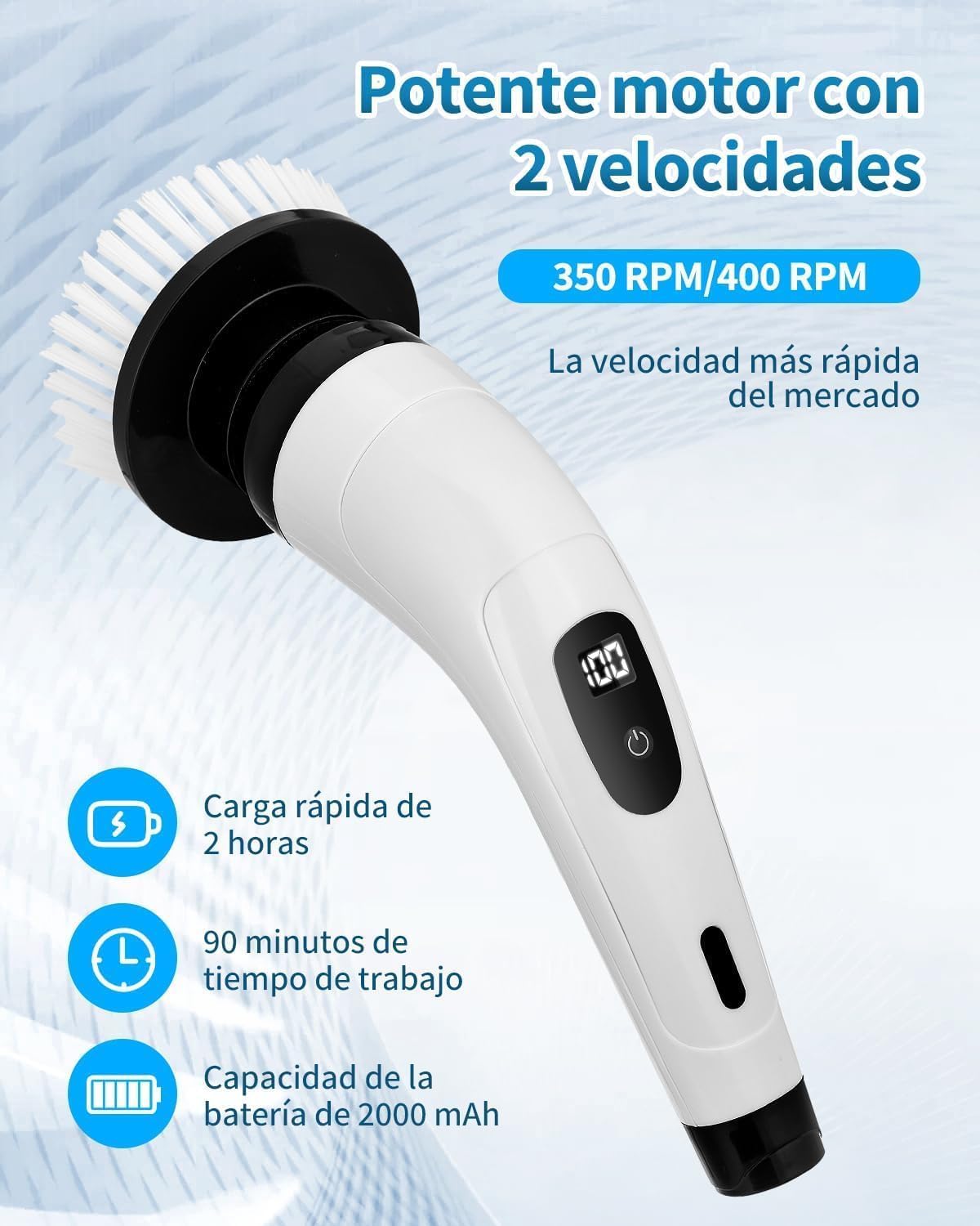 Cepillo Giratorio 9 en 1 | Limpieza profunda sin esfuerzo